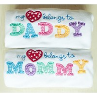 I Love Mommy and Daddy 嬰兒長袖夾衣: 一套兩件 (A款)